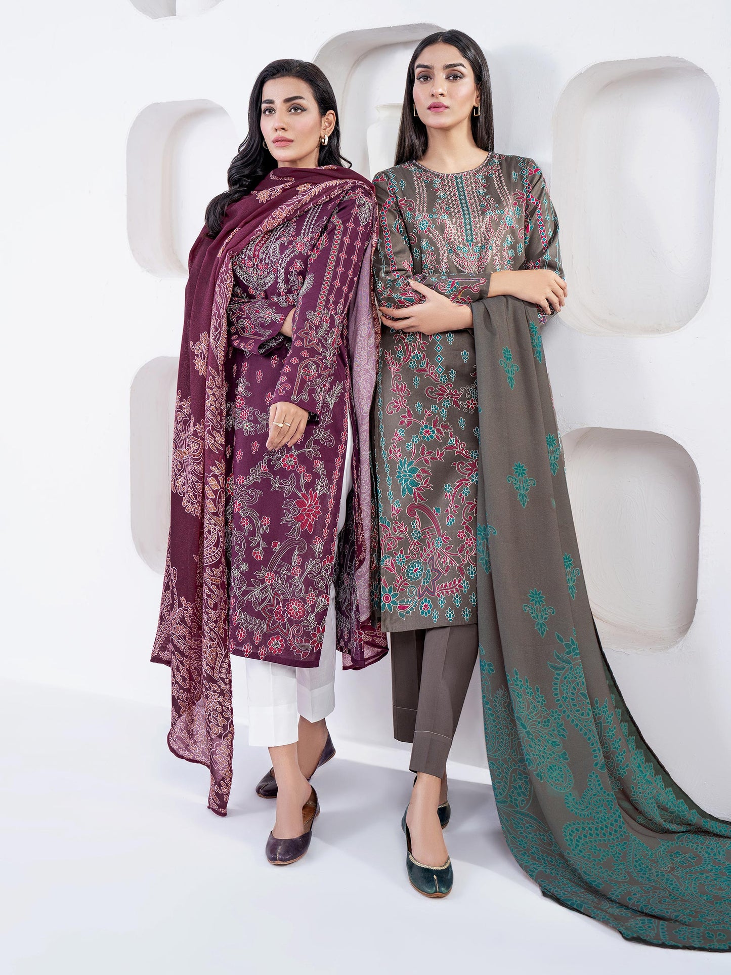 2 Piece Winter Cotton Suit-Printed(Unstitched)