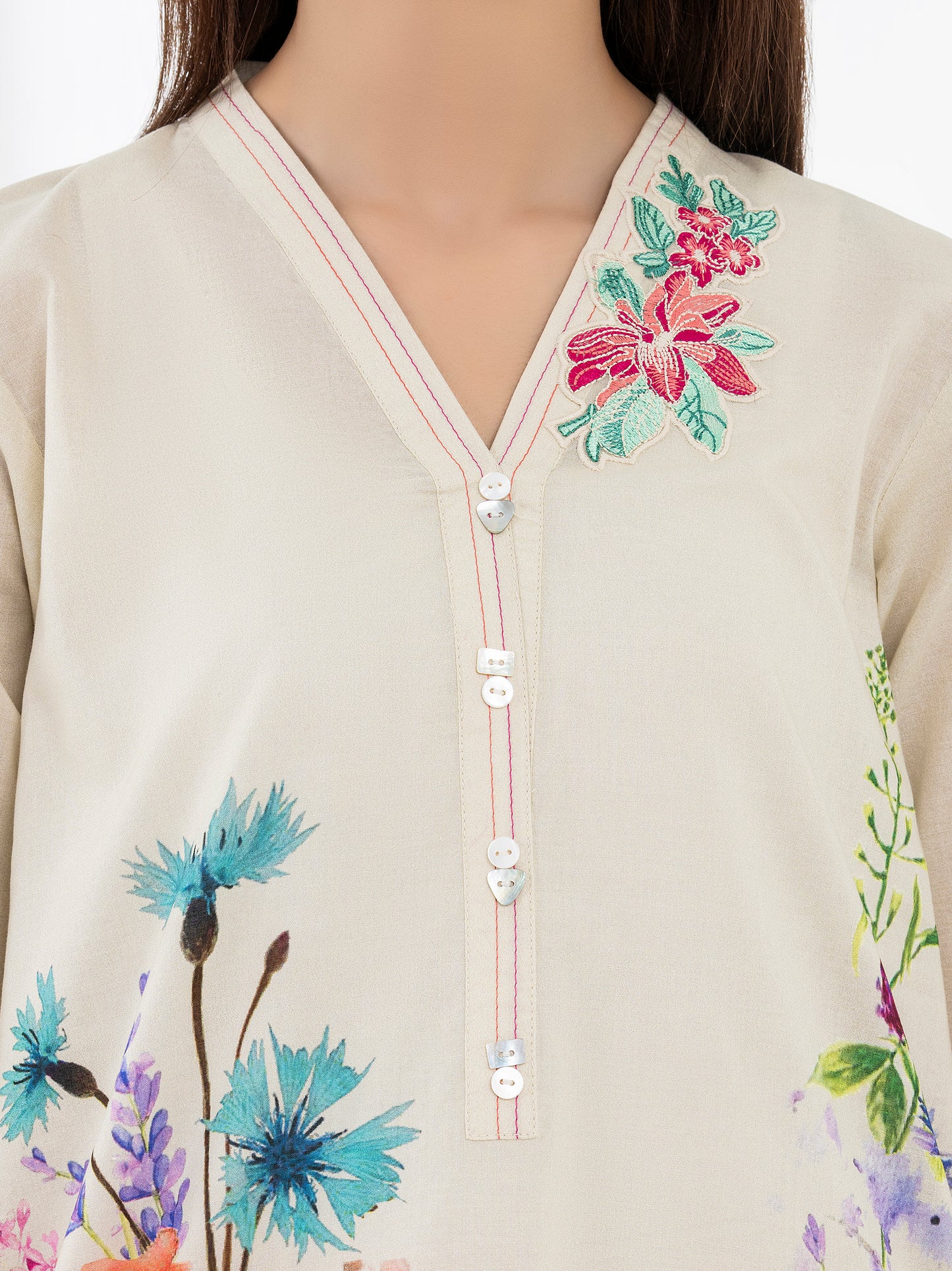 Lawn Shirt-Embroidered (Pret)