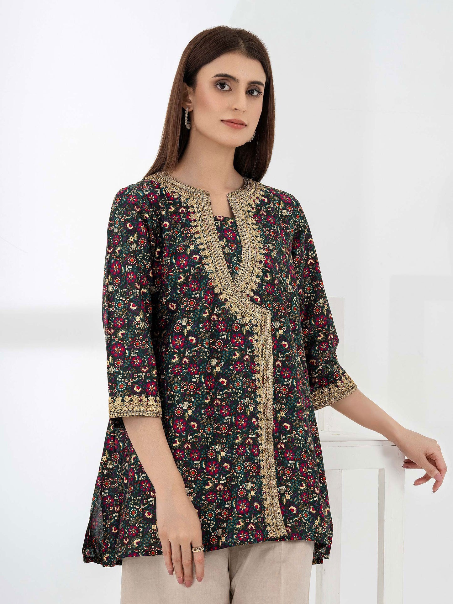 Cambric Angrakha-Embroidered (Pret)