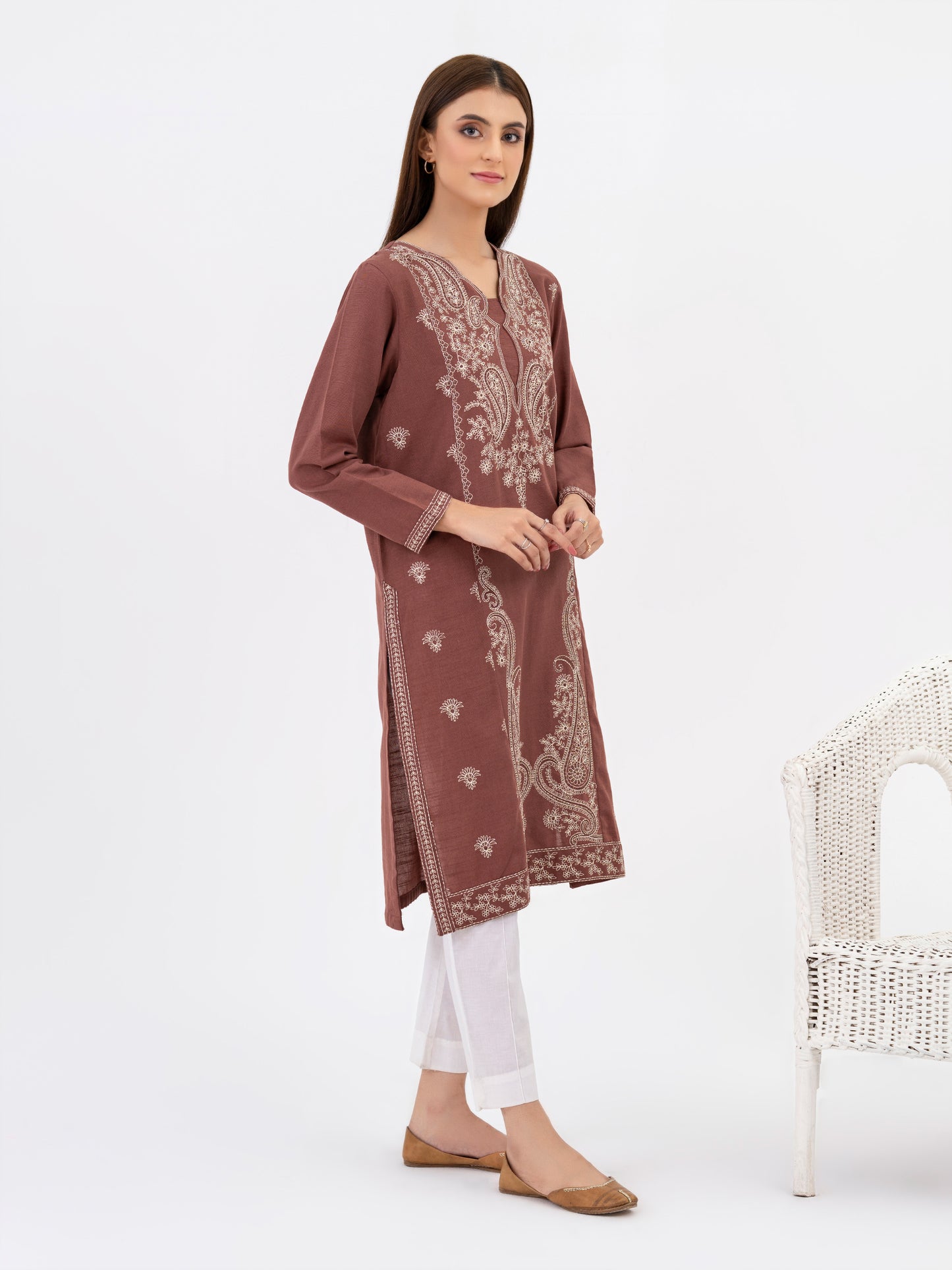 Khaddar Shirt-Embroidered(Pret)