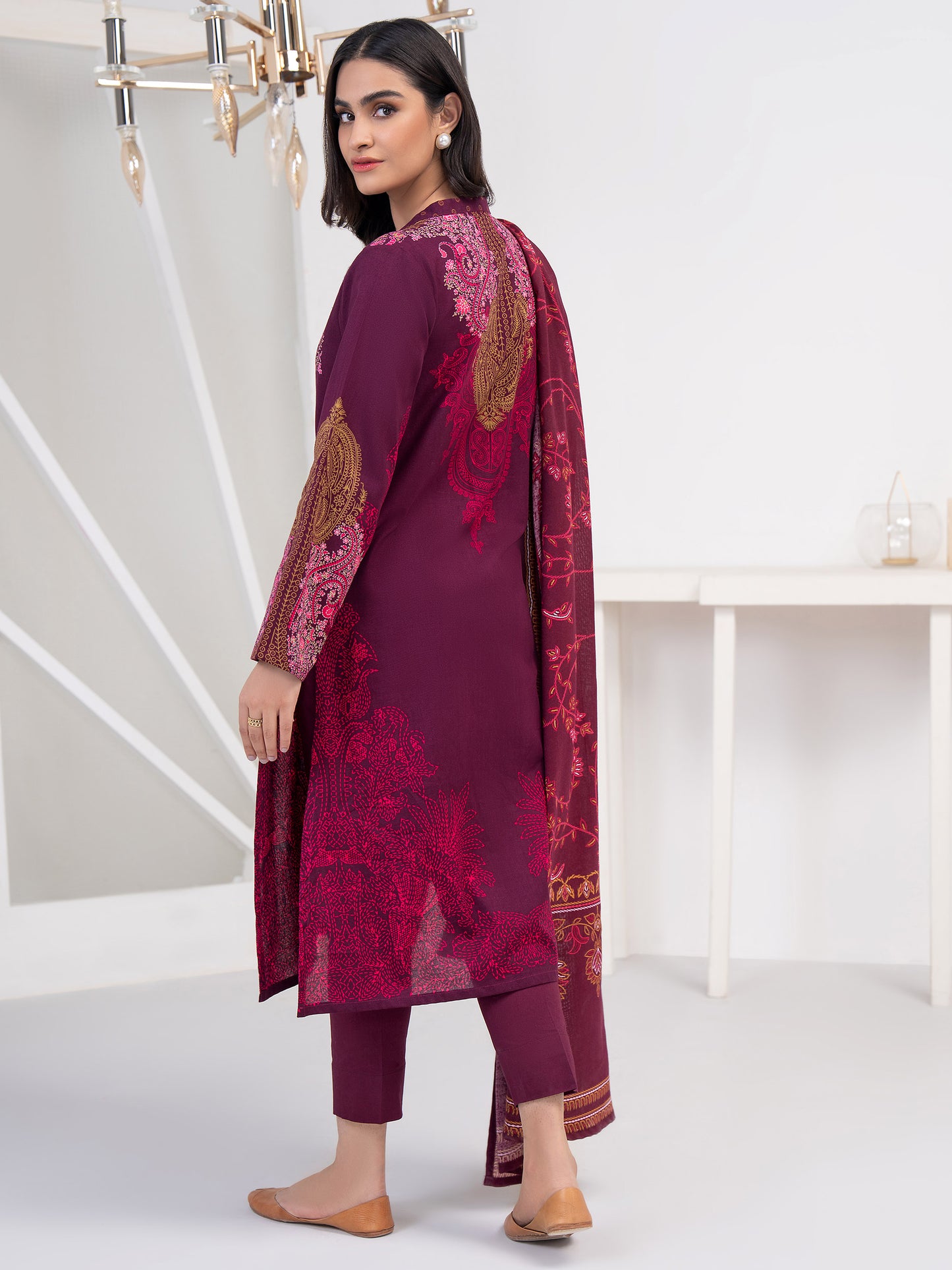 3 Piece Khaddar Suit-Paste Print (Unstitched)