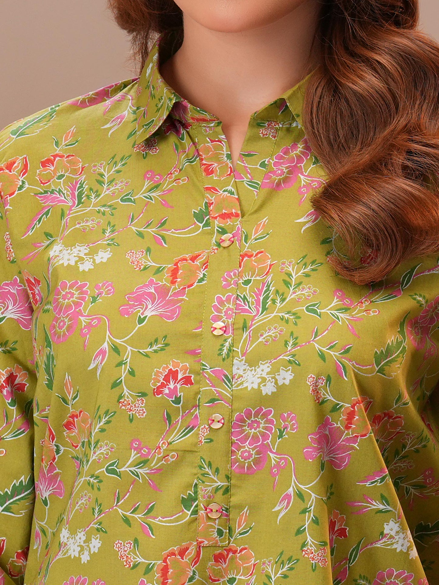 Cambric Shirt-Paste Print (Unstitched)