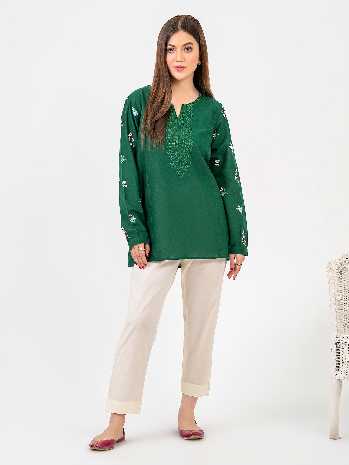 Khaddar Kurti-Embroidered(Pret)