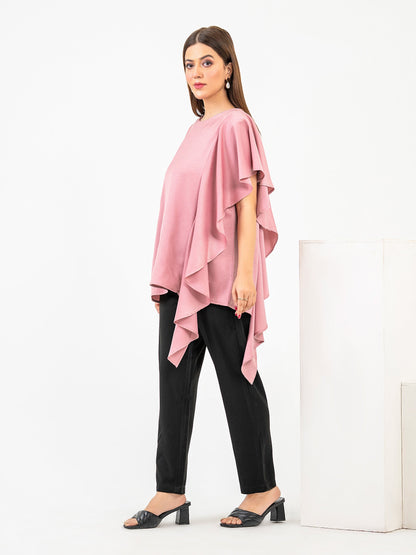 Viscose Ruffle Top-Dyed