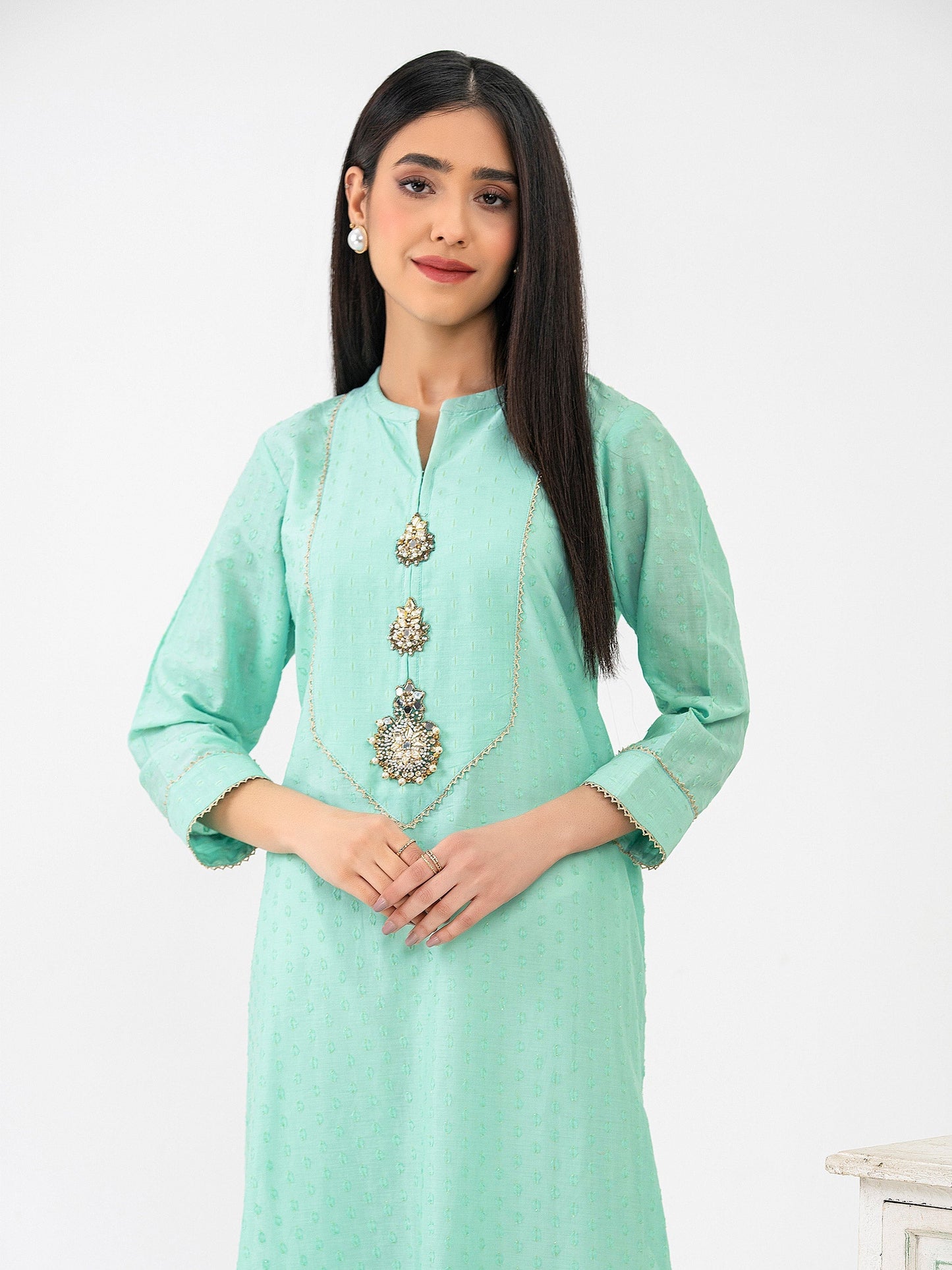 Jacquard Shirt-Embroidered (Pret)