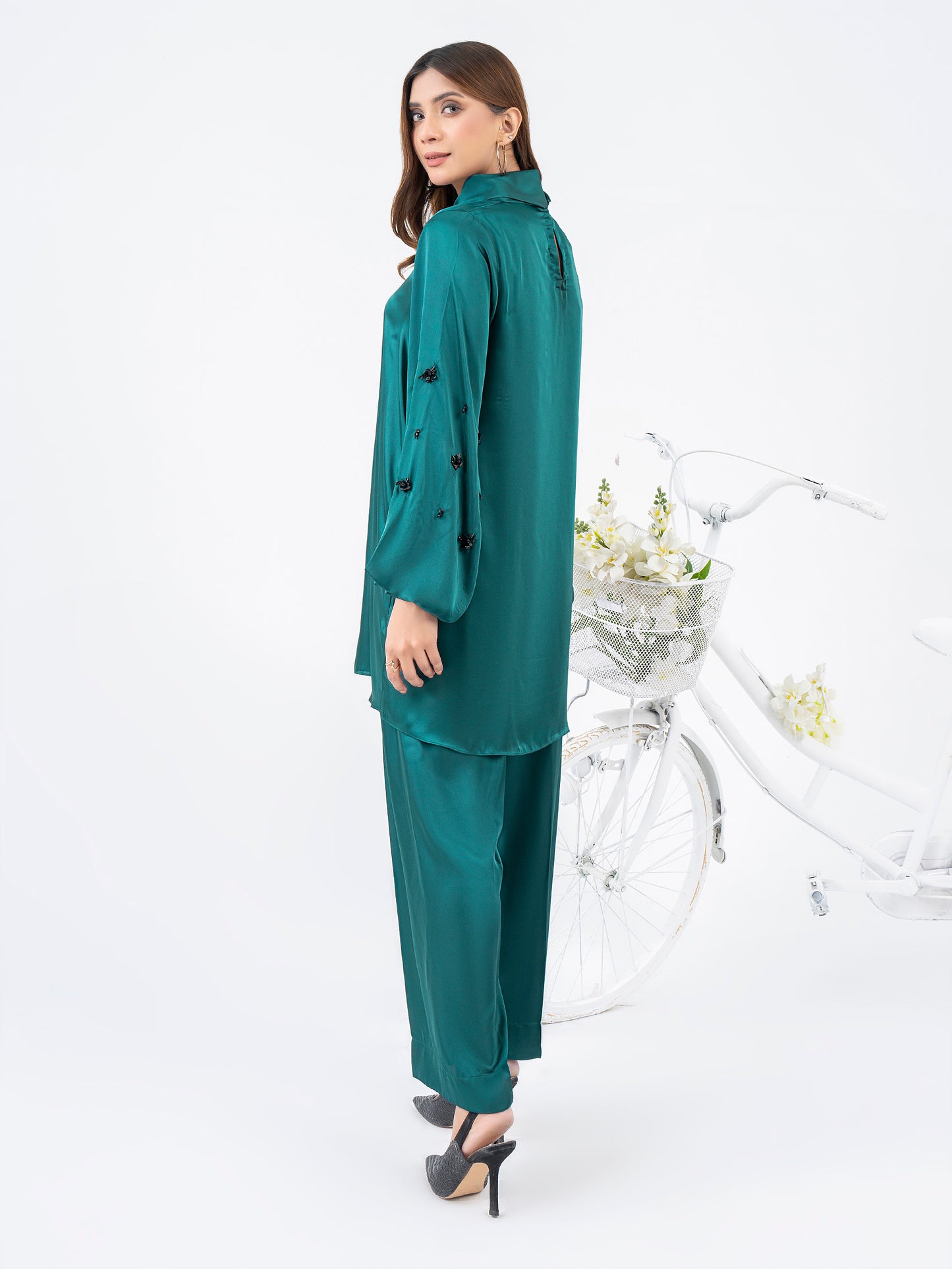 2 Piece Silk Suit-Embellished (Pret)