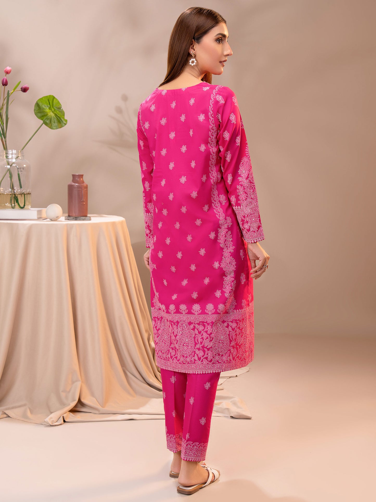 2 Piece Cambric Suit-Paste Print (Unstitched)