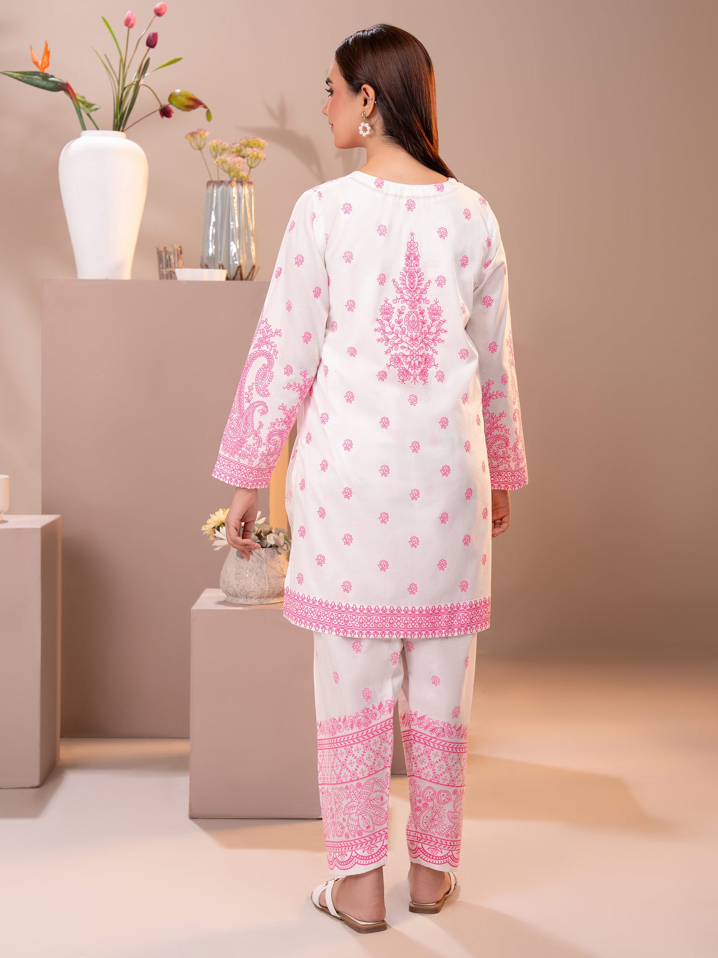 2 Piece Cambric Suit-Paste Print (Unstitched)