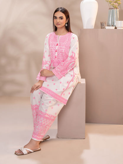 2 Piece Cambric Suit-Paste Print (Unstitched)