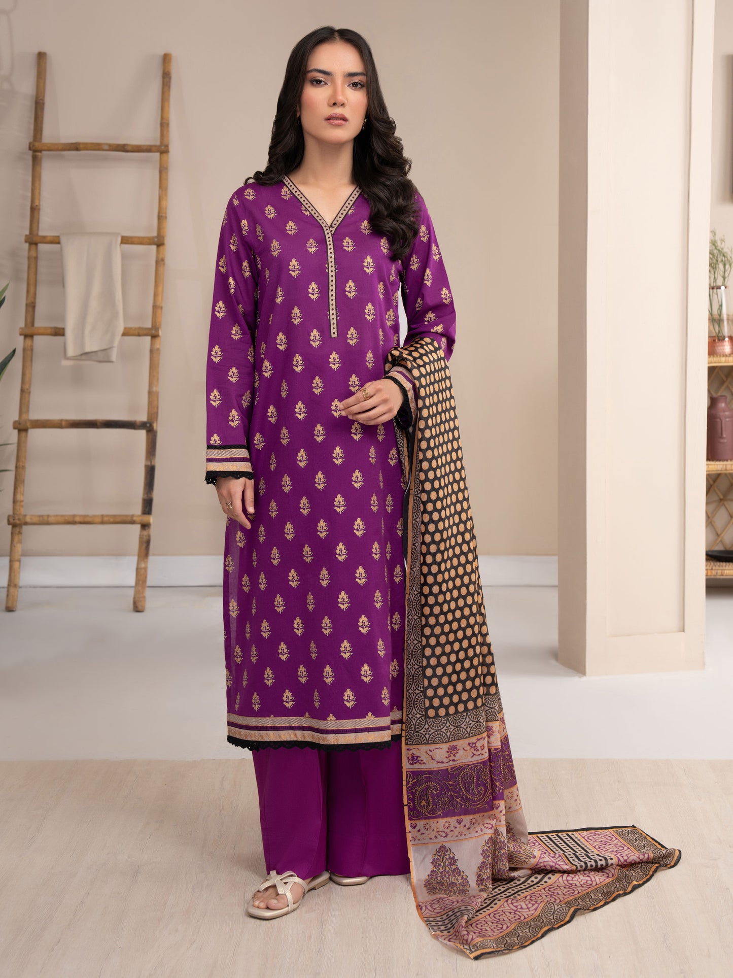 2 Piece Lawn Suit-Paste Print (Unstitched)