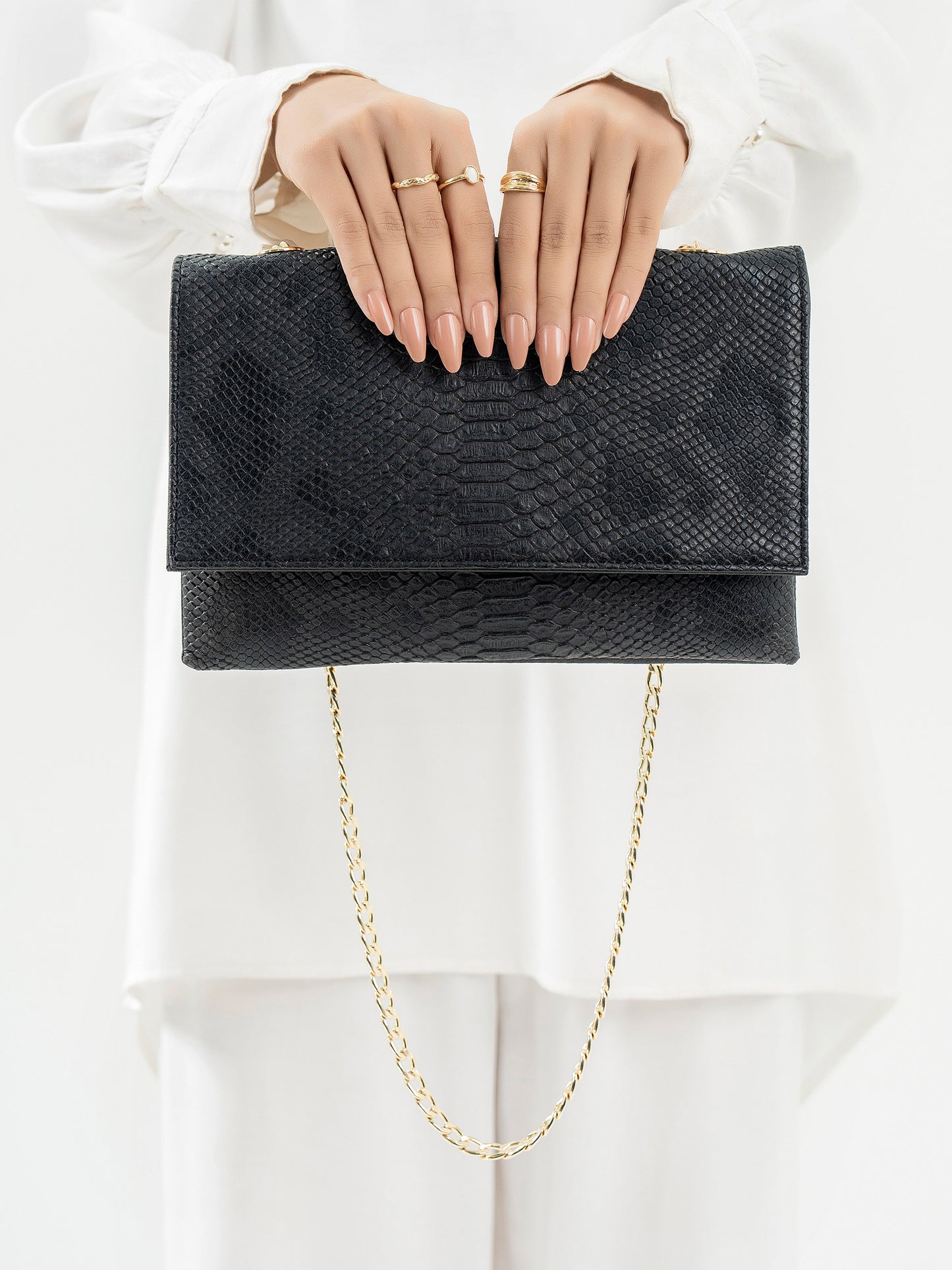 Snake Textured Clutch