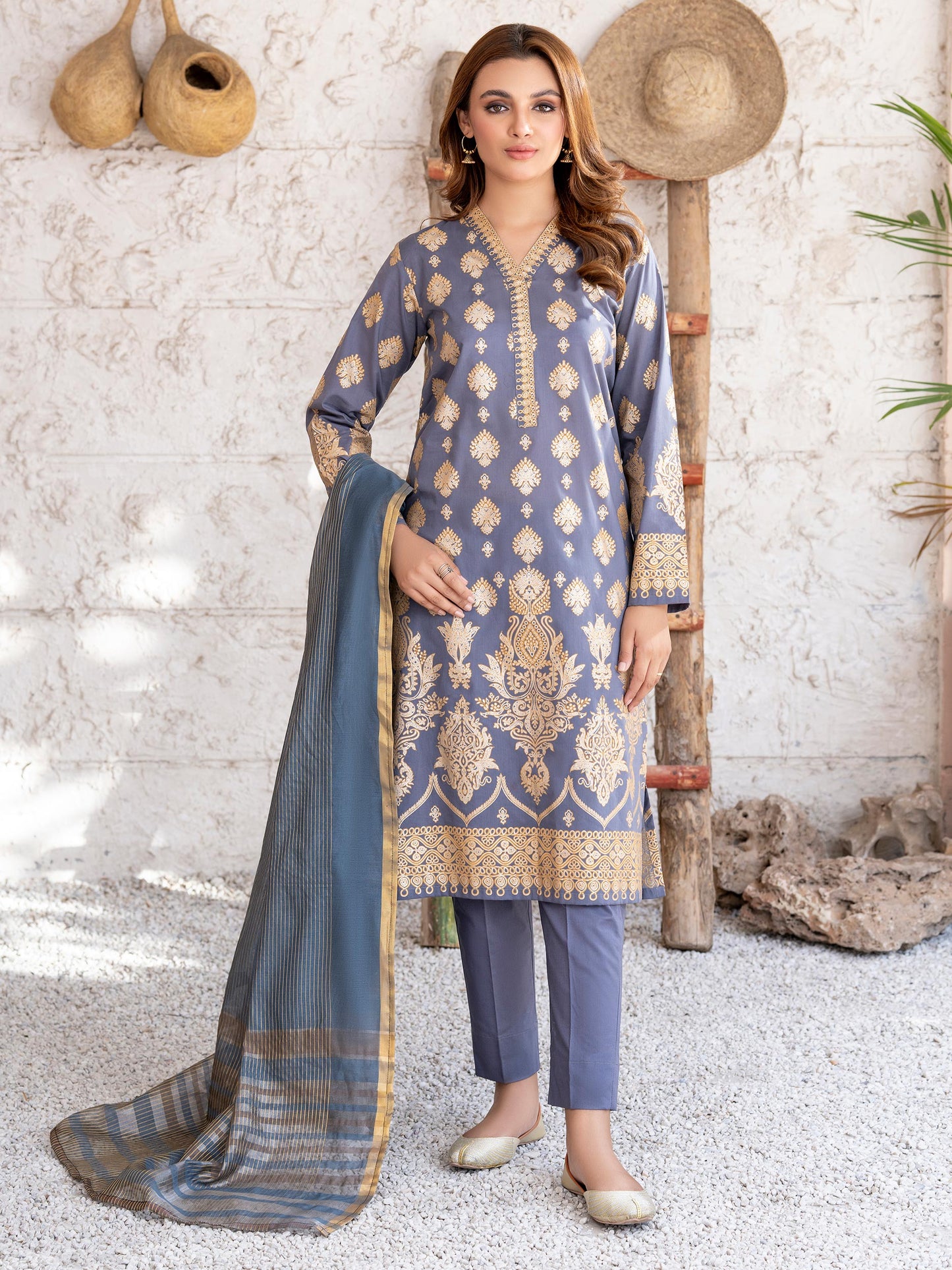 3 Piece Lawn Suit-Paste Print (Unstitched)