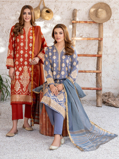 3 Piece Lawn Suit-Paste Print (Unstitched)