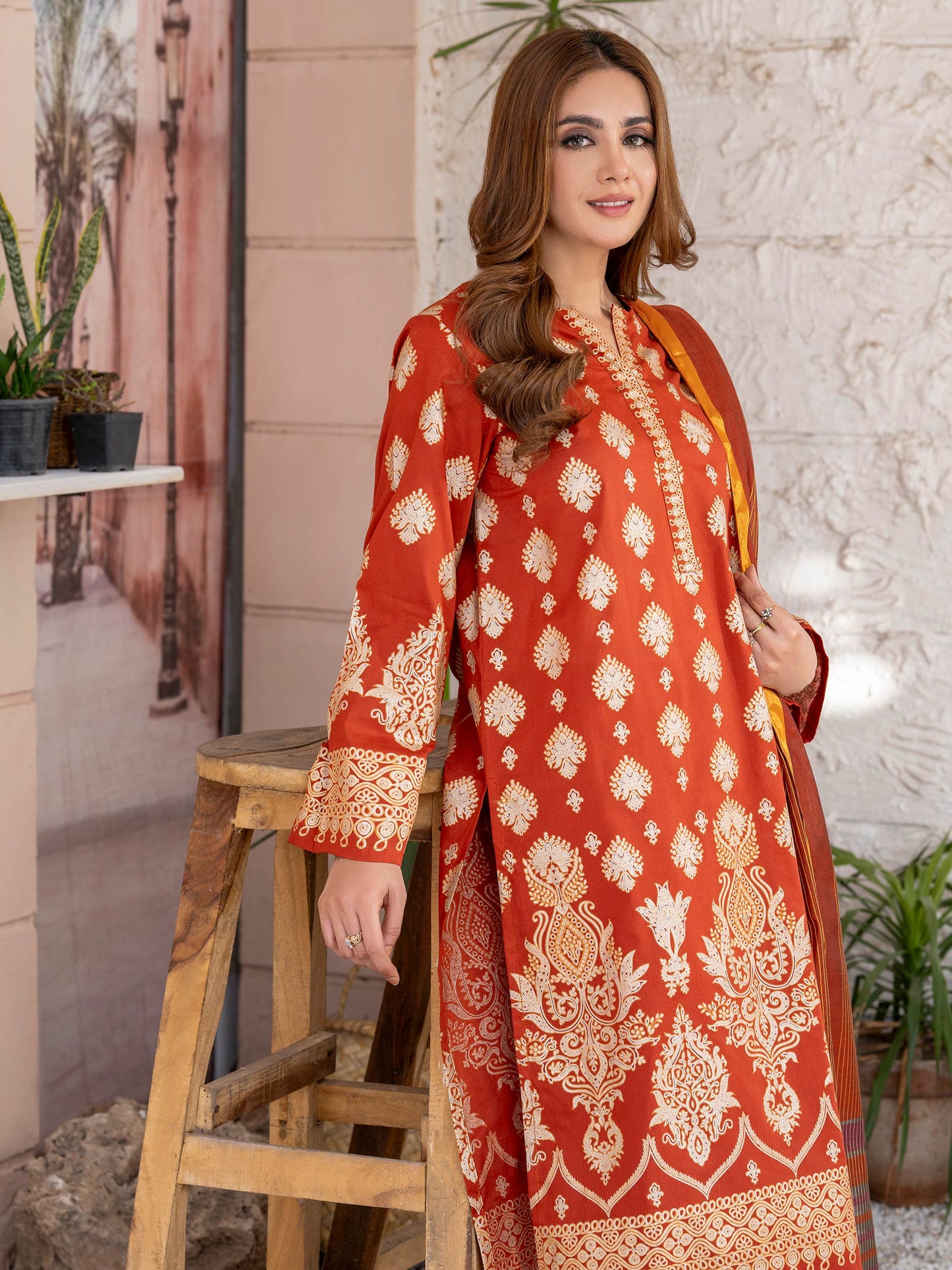 3 Piece Lawn Suit-Paste Print (Unstitched)