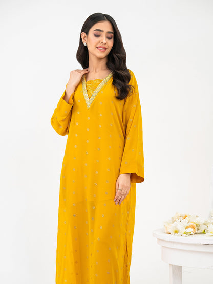 3 Piece Chiffon Suit-Embroidered (Pret)