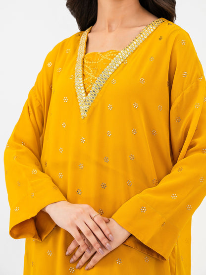 3 Piece Chiffon Suit-Embroidered (Pret)