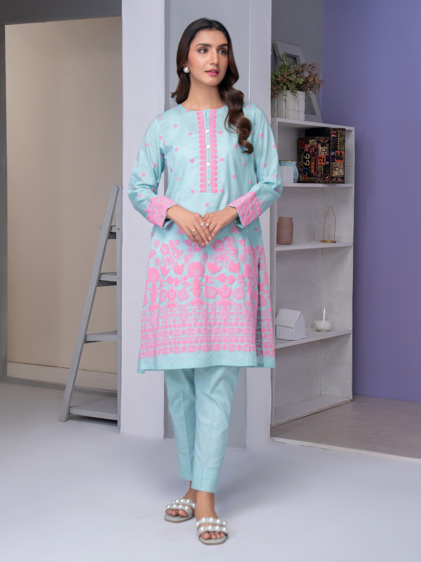 2 Piece Lawn Suit-Emboss Print (Unstitched)