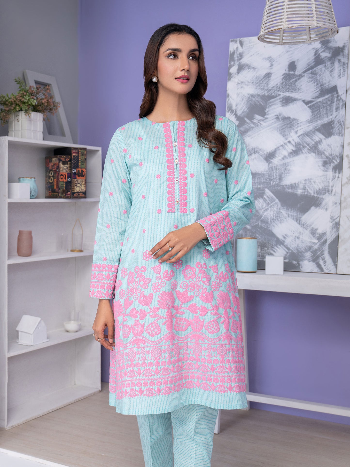 2 Piece Lawn Suit-Emboss Print (Unstitched)