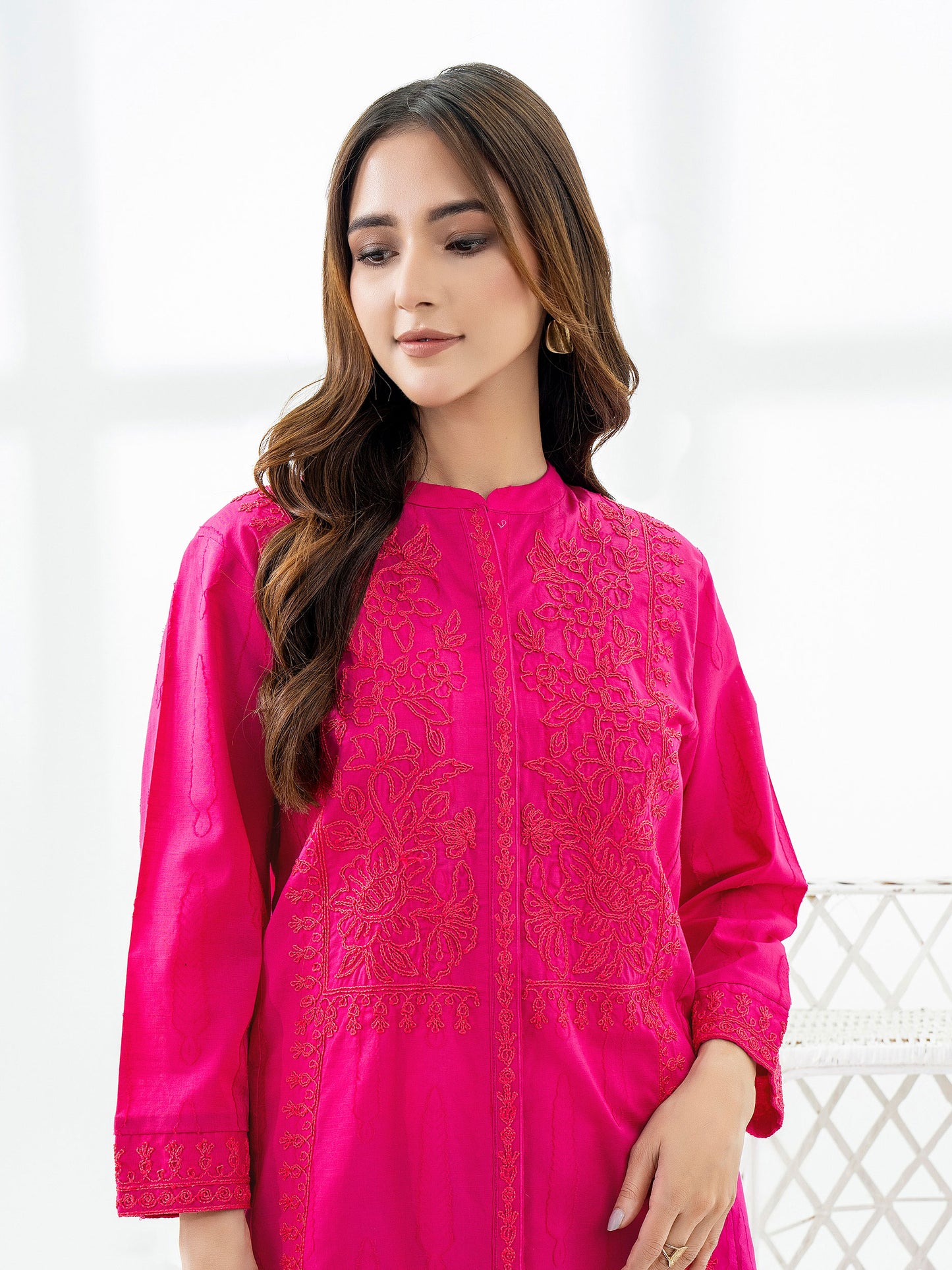 Jacquard Kurti-Embroidered (Pret)