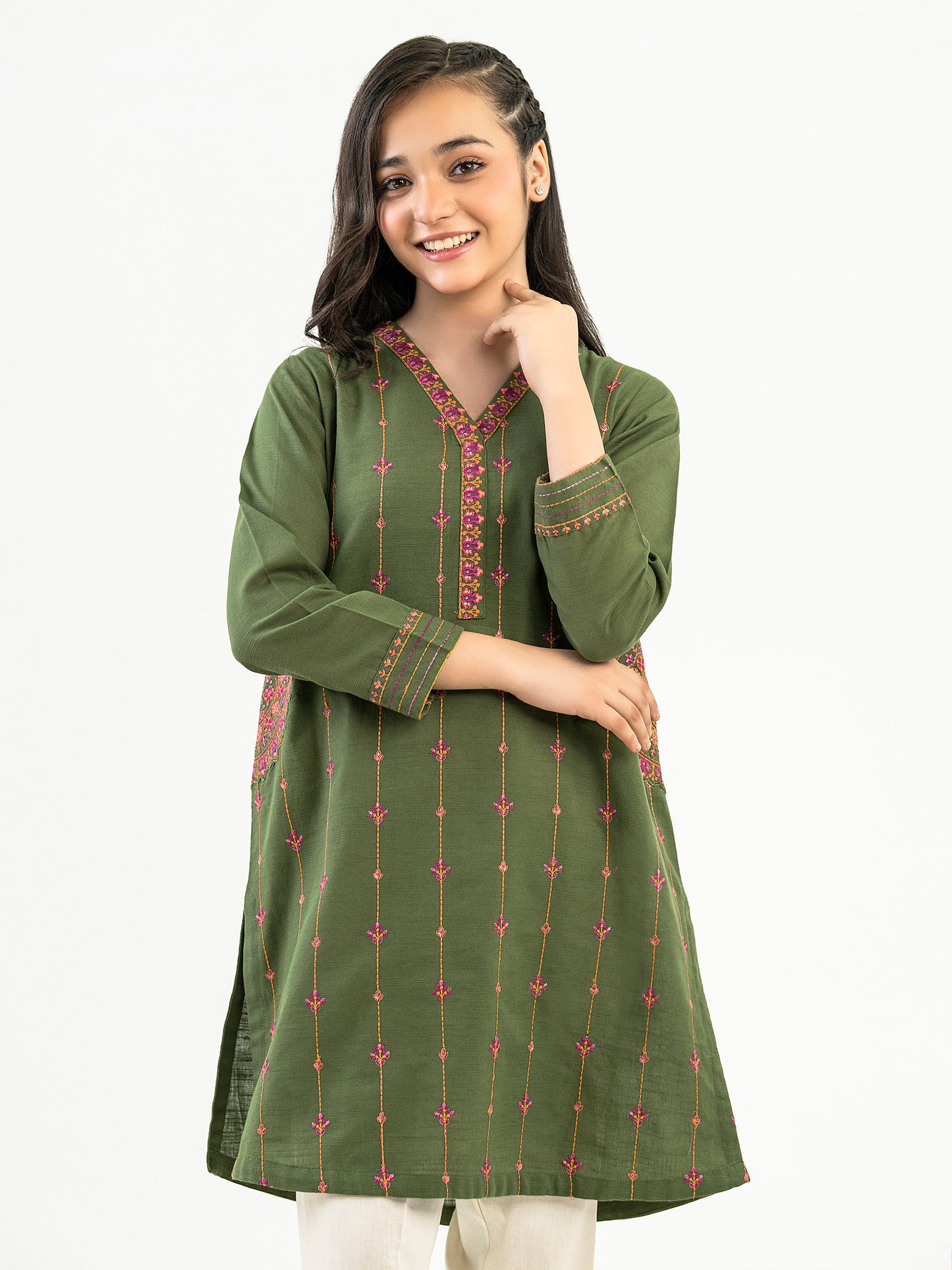 Khaddar Shirt-Embroidered (Pret)