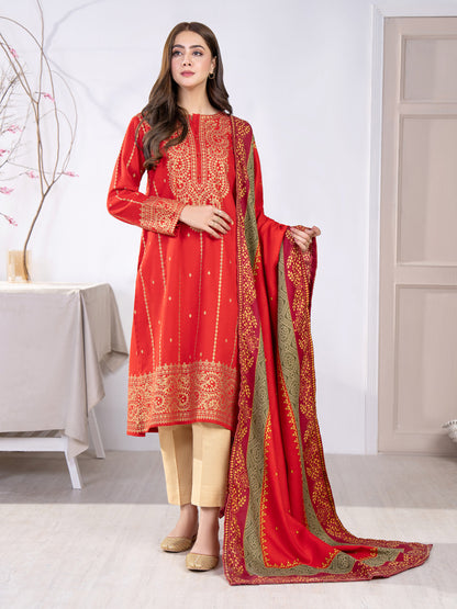 2 Piece Khaddar Suit-Paste Print(Unstitched)