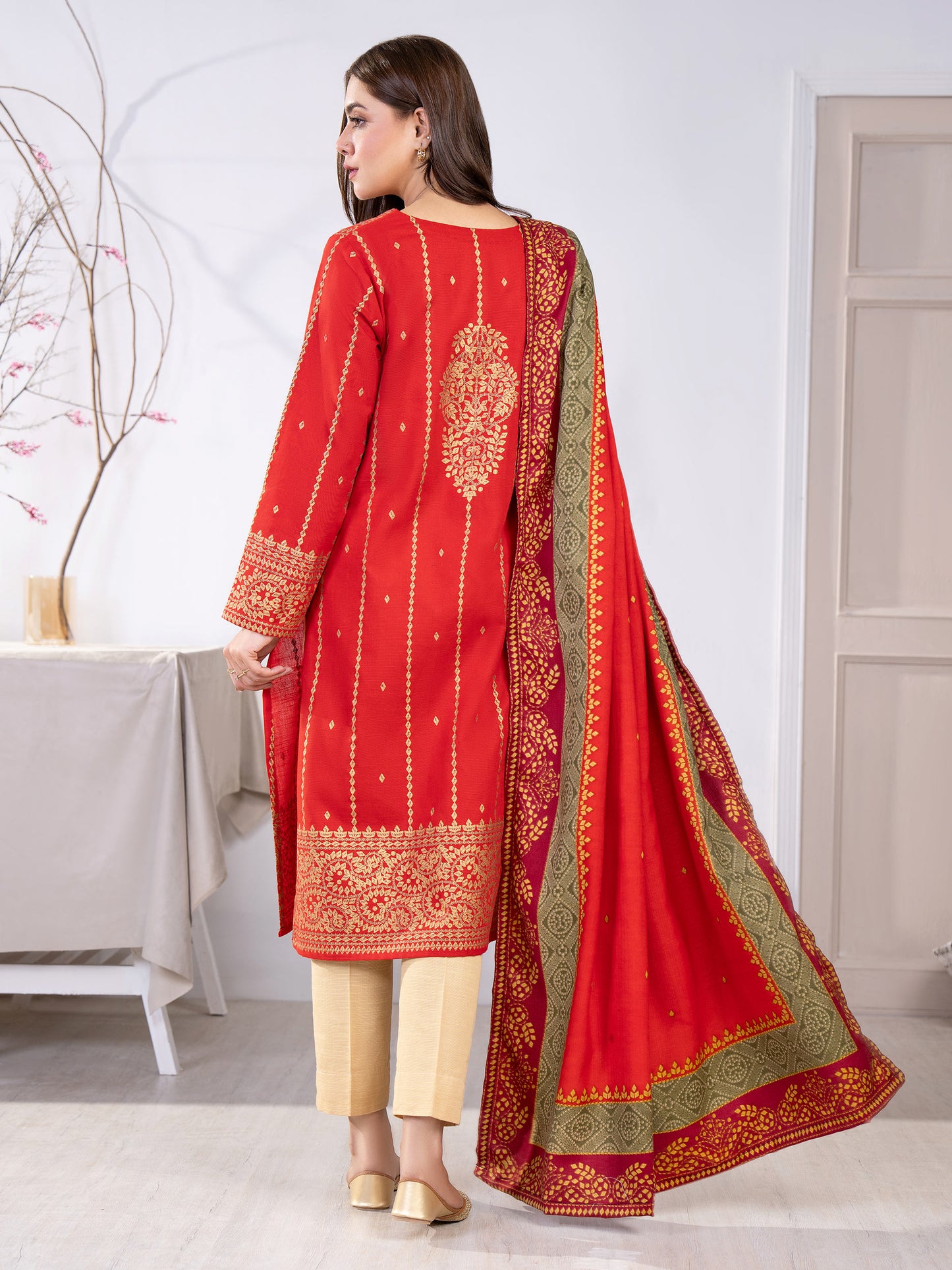 2 Piece Khaddar Suit-Paste Print(Unstitched)