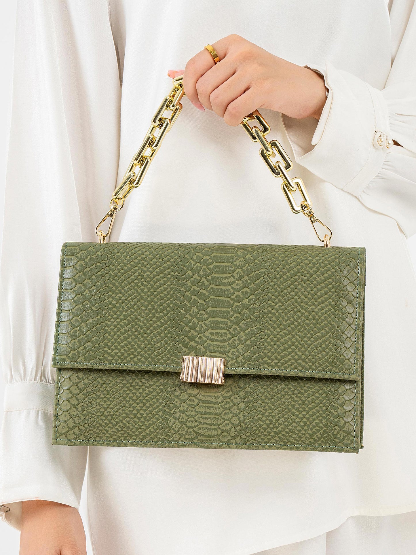 Snake Textured Handbag