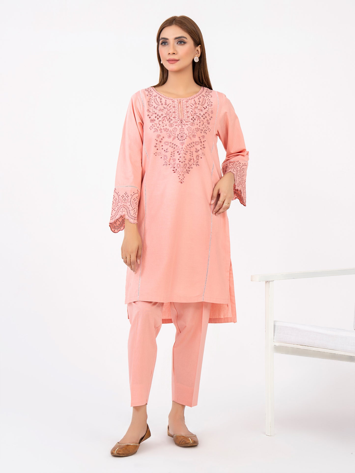 2 Piece Winter Cotton Suit-Embroidered(Pret)