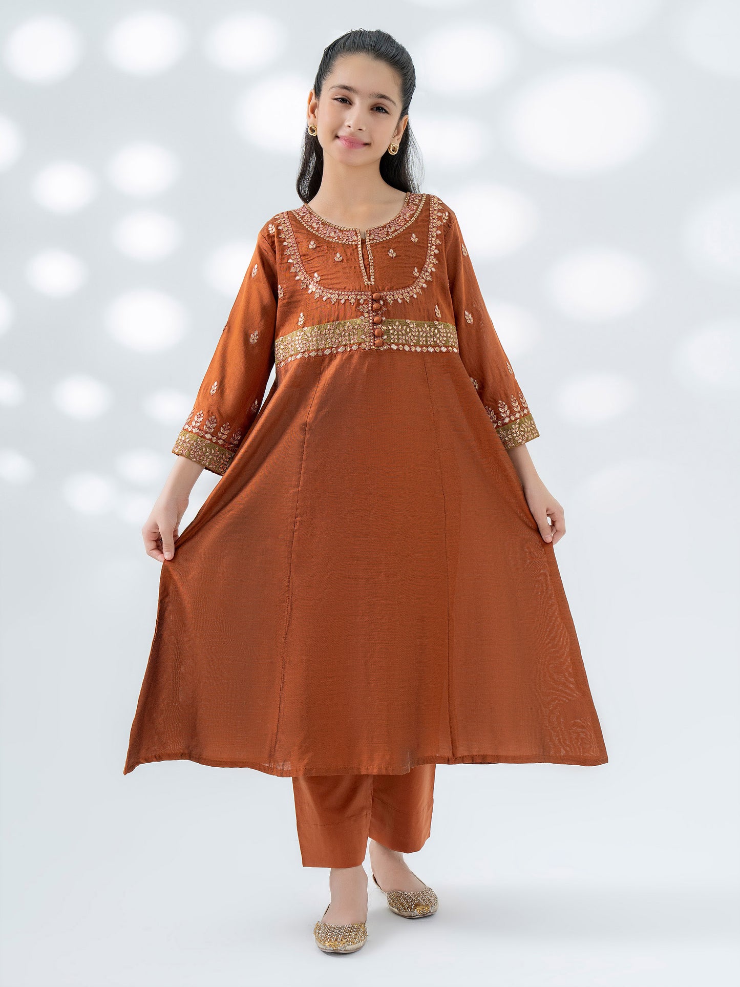 2 Piece Raw Silk Suit-Embroidered