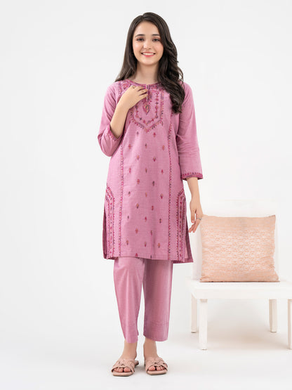 2 Piece Yarn Dyed Suit-Embroidered