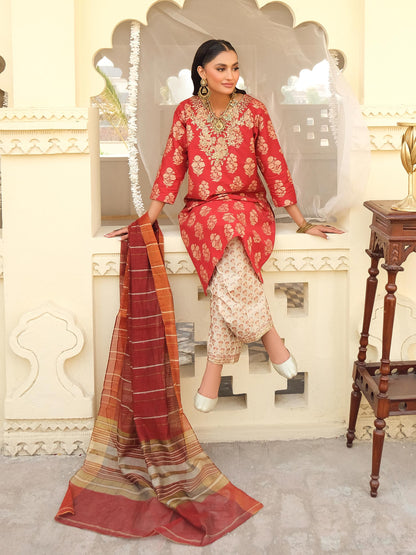 3 Piece Lawn Suit-Embroidered (Pret)