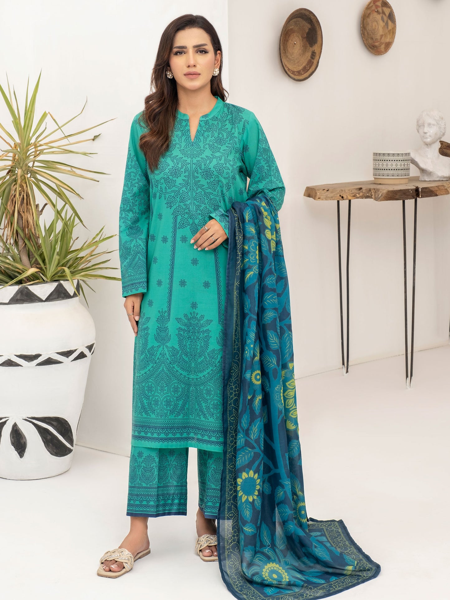 3 Piece Lawn Suit-Paste Print (Unstitched)