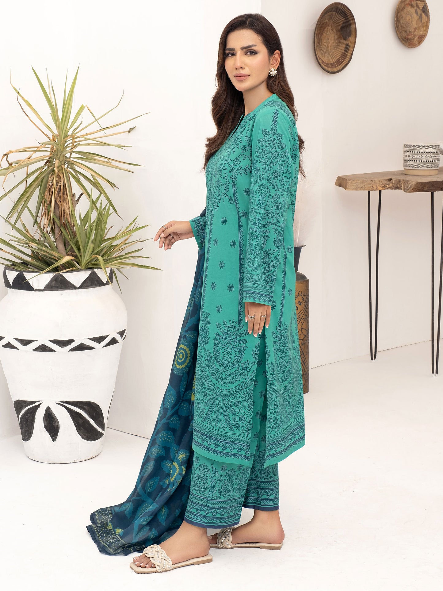 3 Piece Lawn Suit-Paste Print (Unstitched)