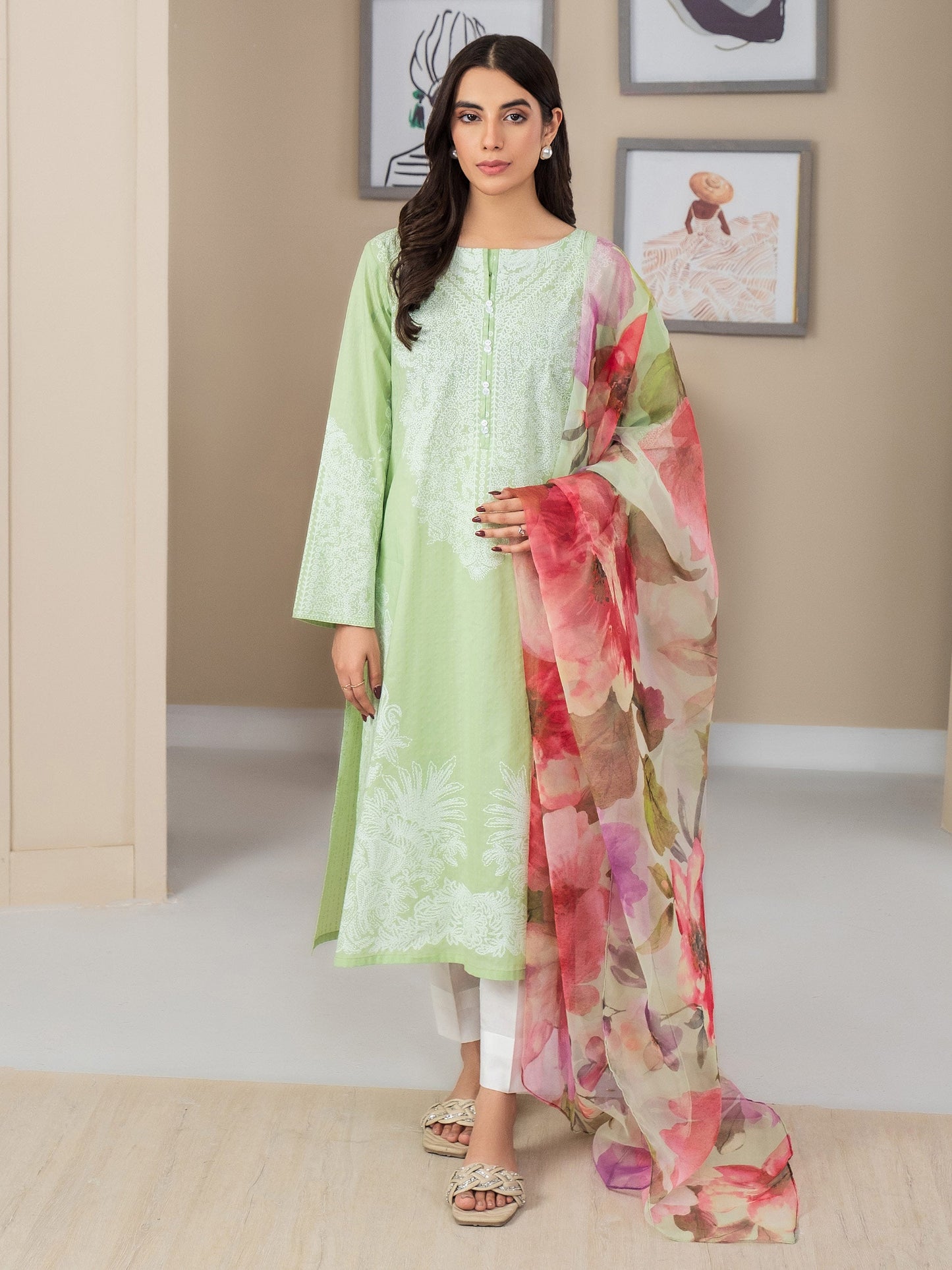 2 Piece Lawn Suit-Paste Print (Pret)