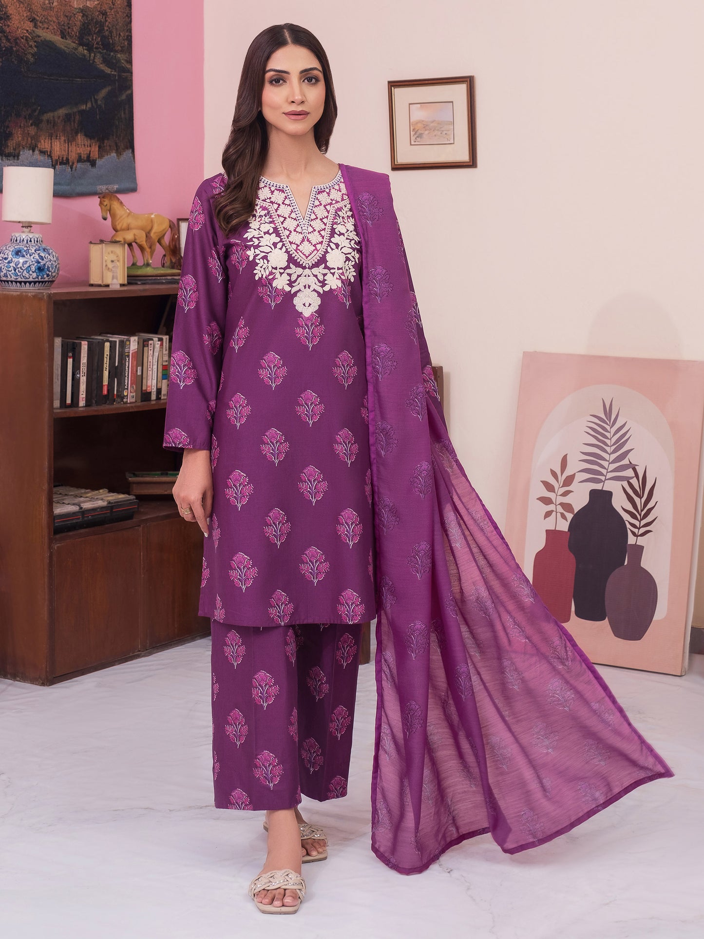 3 Piece Lawn Suit-Embroidered (Unstitched)