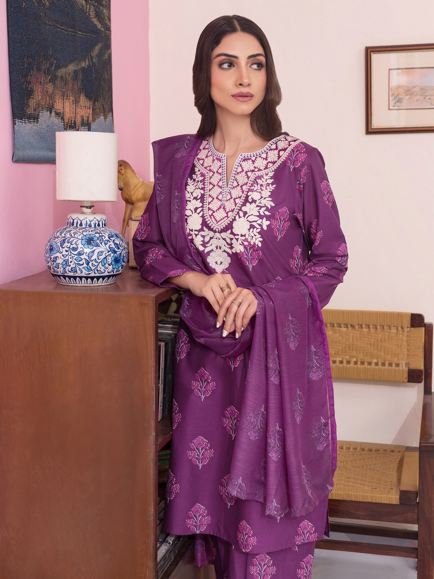 3 Piece Lawn Suit-Embroidered (Unstitched)