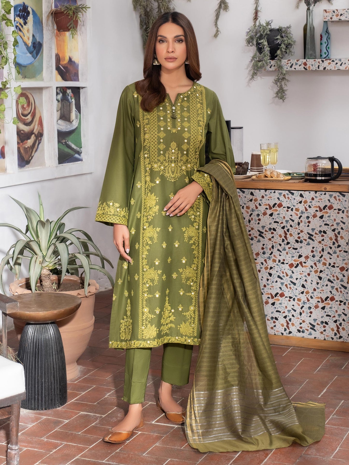 3 Piece Lawn Suit-Embroidered (Unstitched)