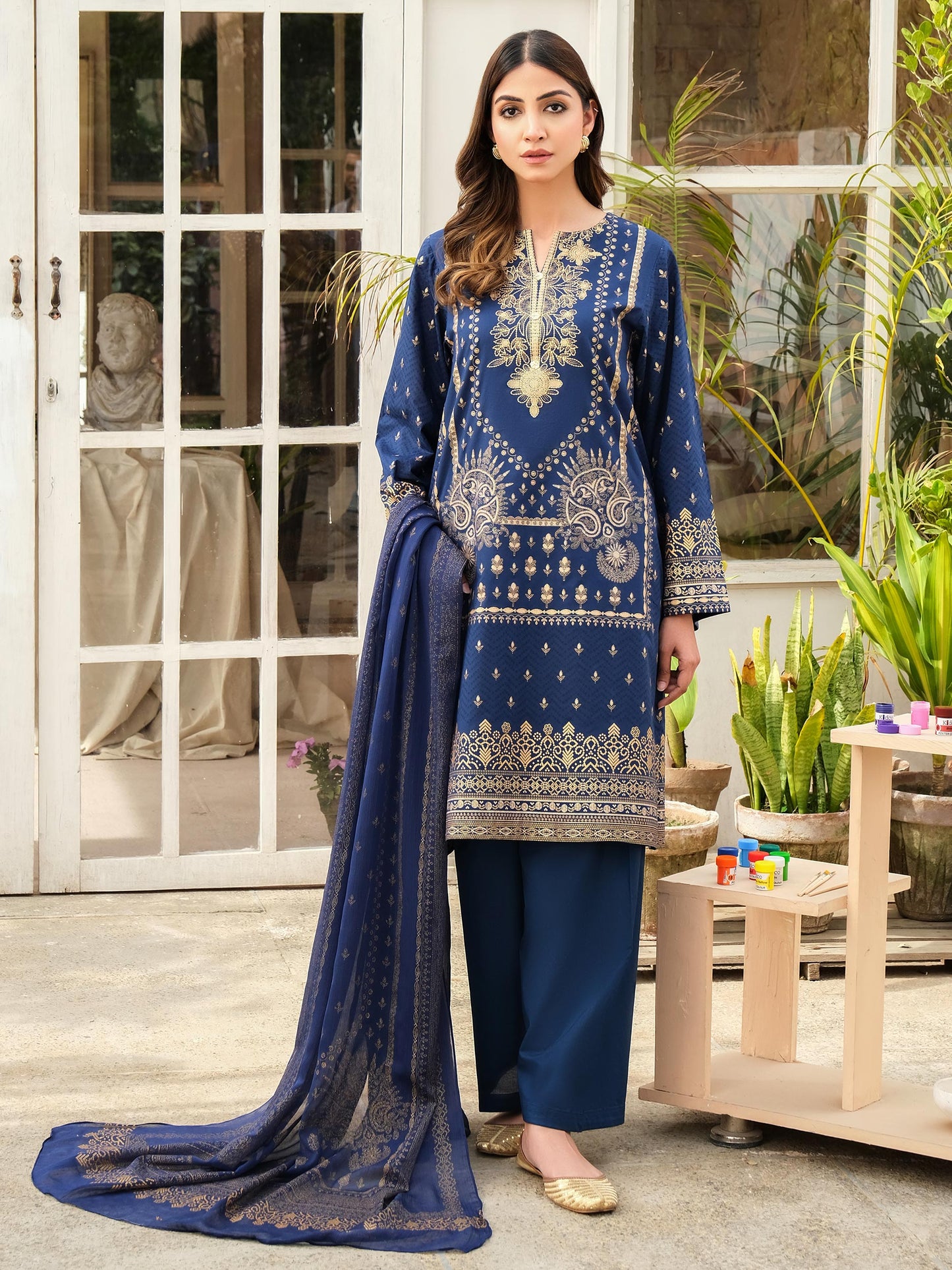 3 Piece Lawn Suit-Paste Print (Pret)