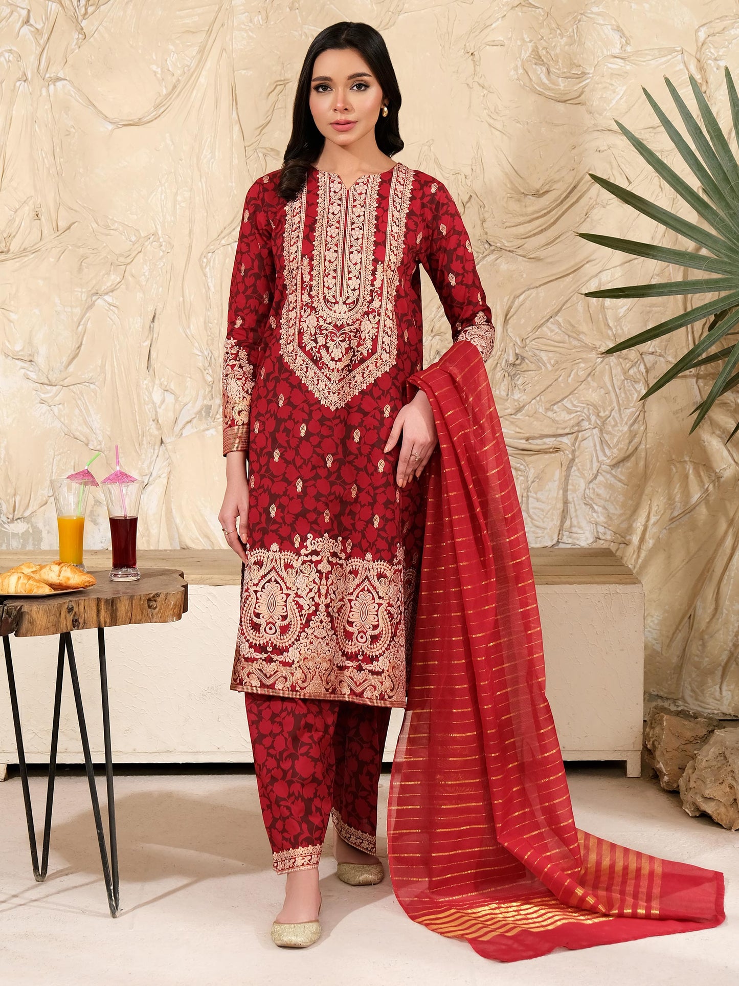 3 Piece Lawn Suit-Paste Print (Unstitched)