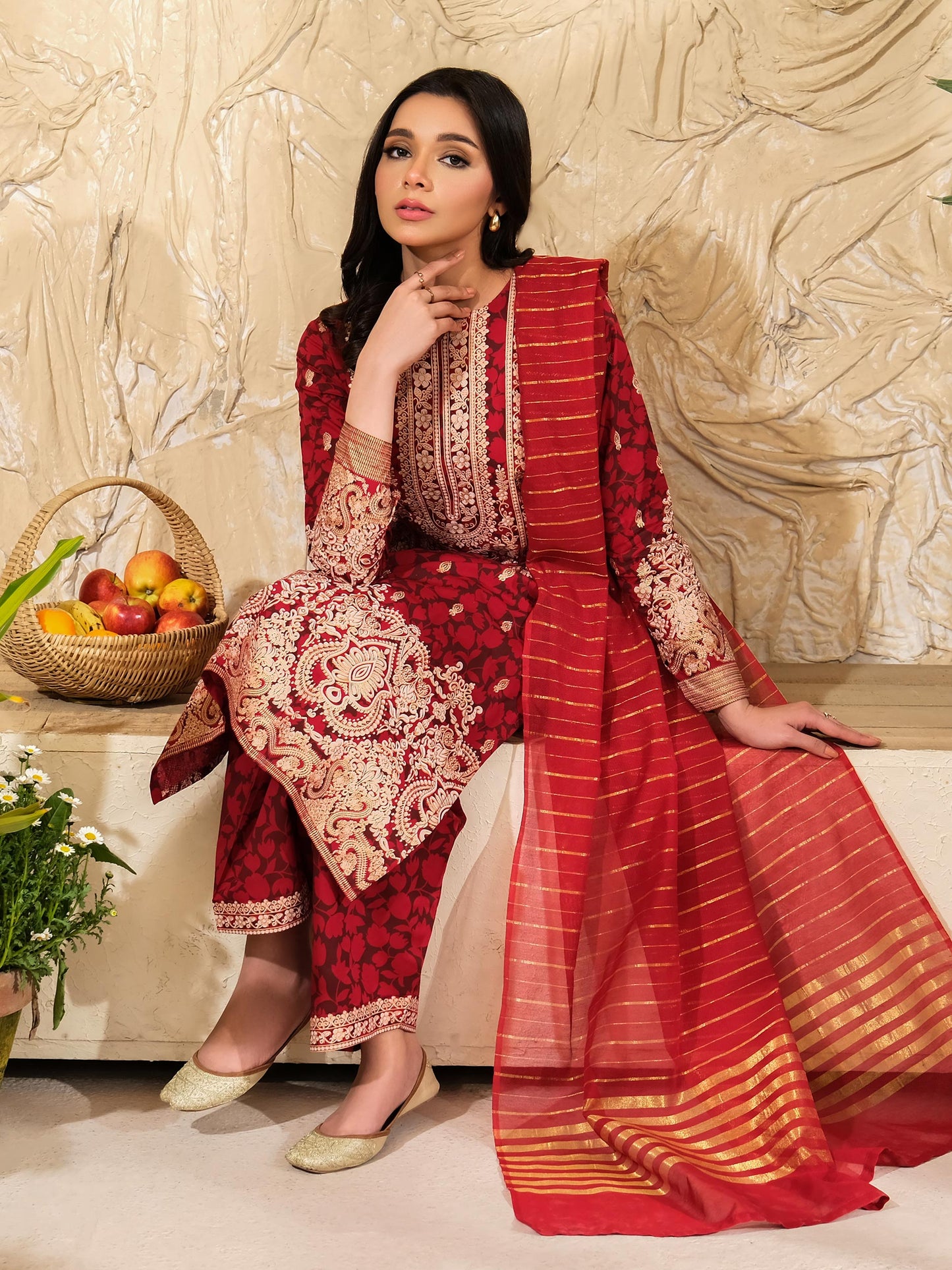 3 Piece Lawn Suit-Paste Print (Unstitched)