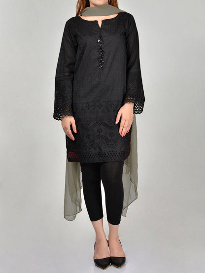 Chiffon Dupatta - Dark Grey