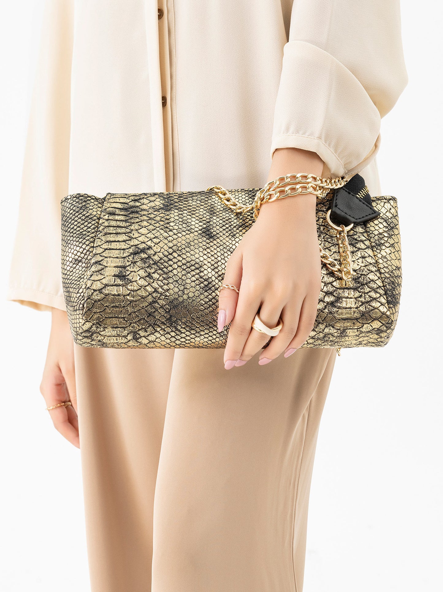 Snake Textured Clutch