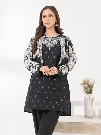 lawn-kurti-with-bolero-emboss-print-(pret)