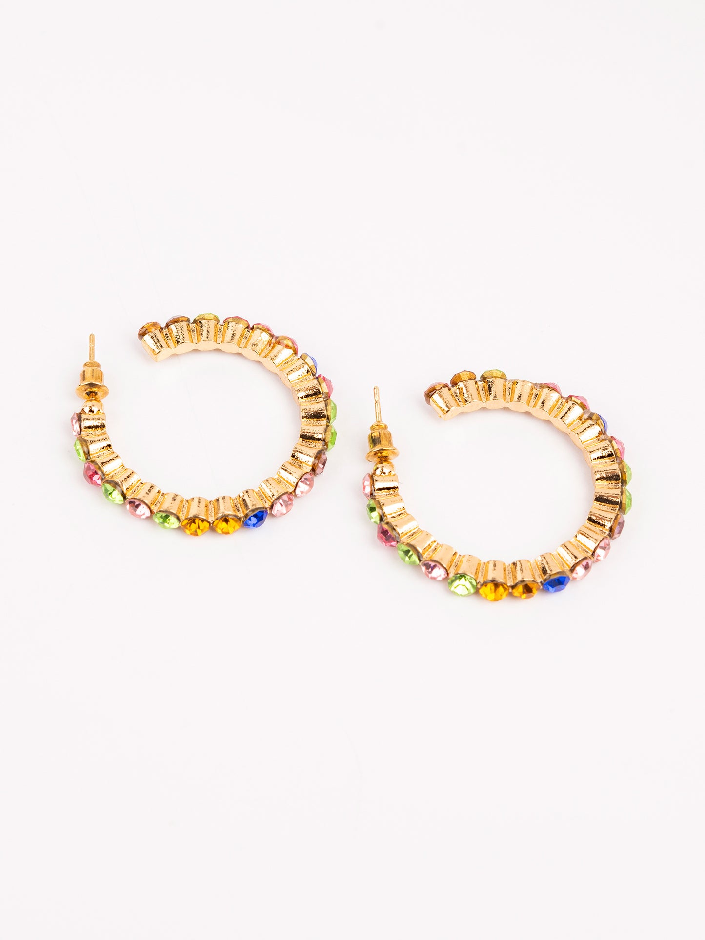 Rhinestone Embellished C-Hoops