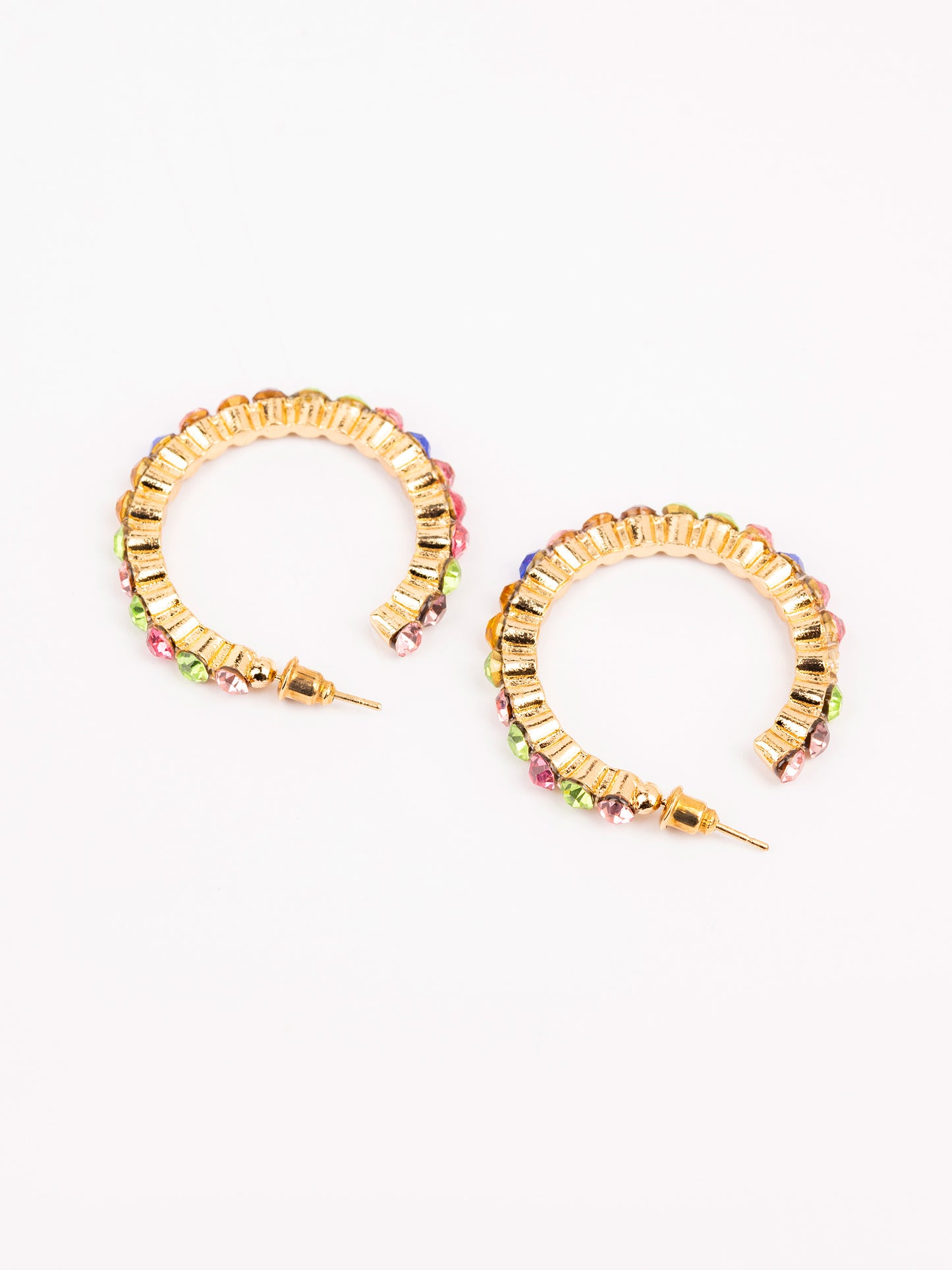 Rhinestone Embellished C-Hoops