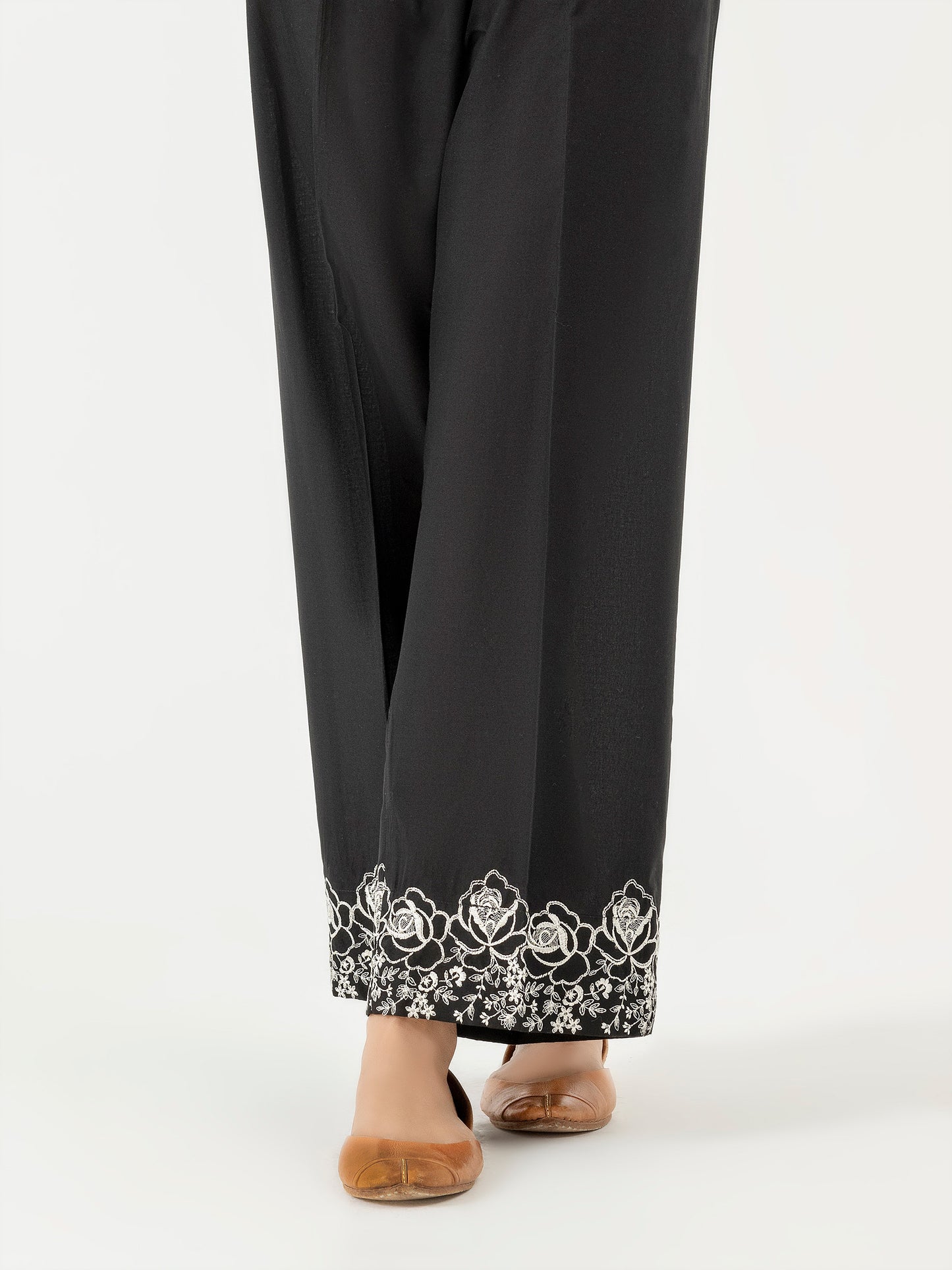 Embroidered Cambric Trouser (Pret)