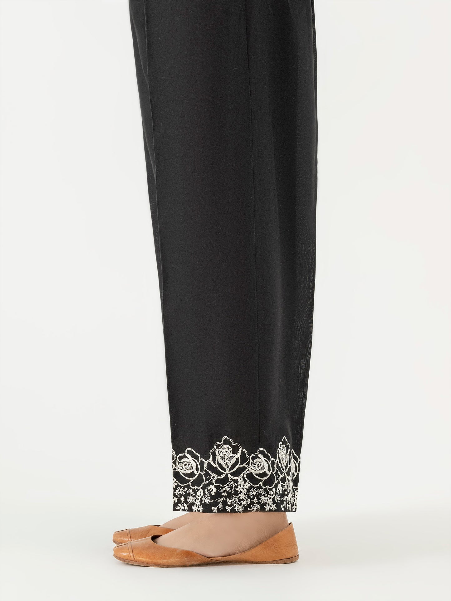 Embroidered Cambric Trouser (Pret)