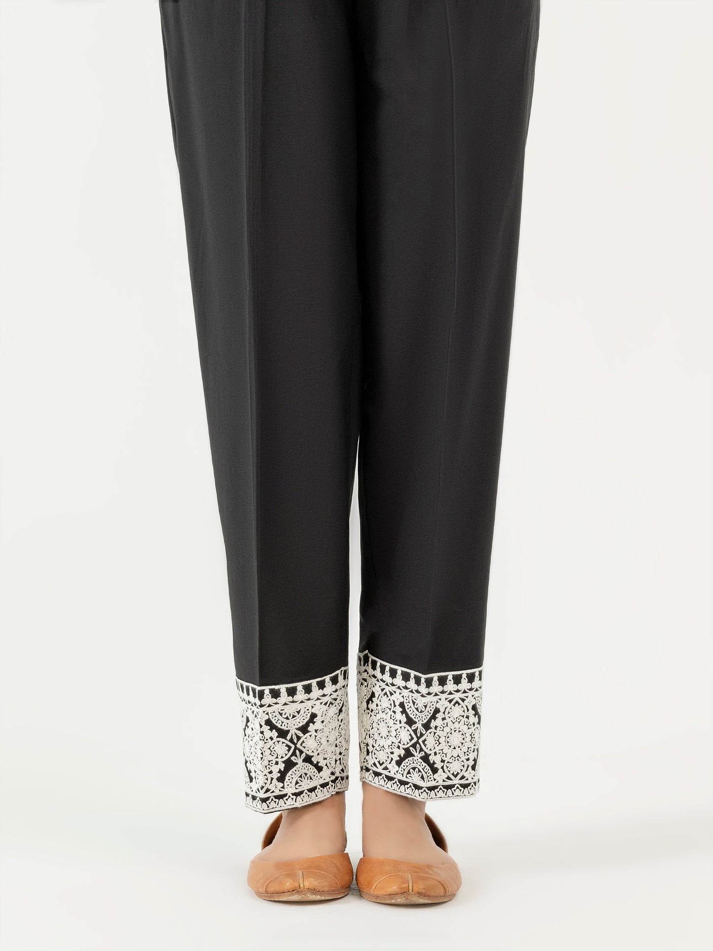 Embroidered Cambric Trouser (Pret)