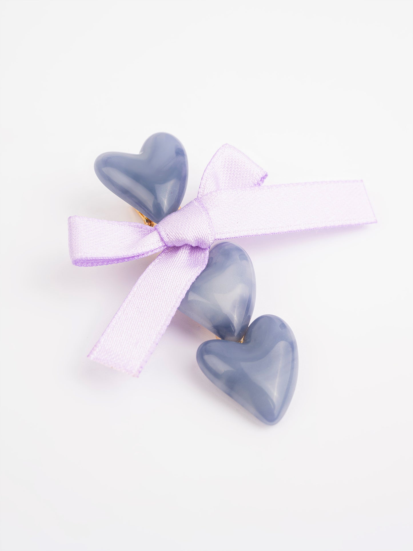 Bow With Heart Hair Clip Set