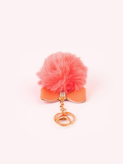 Bow Pompom Keychain